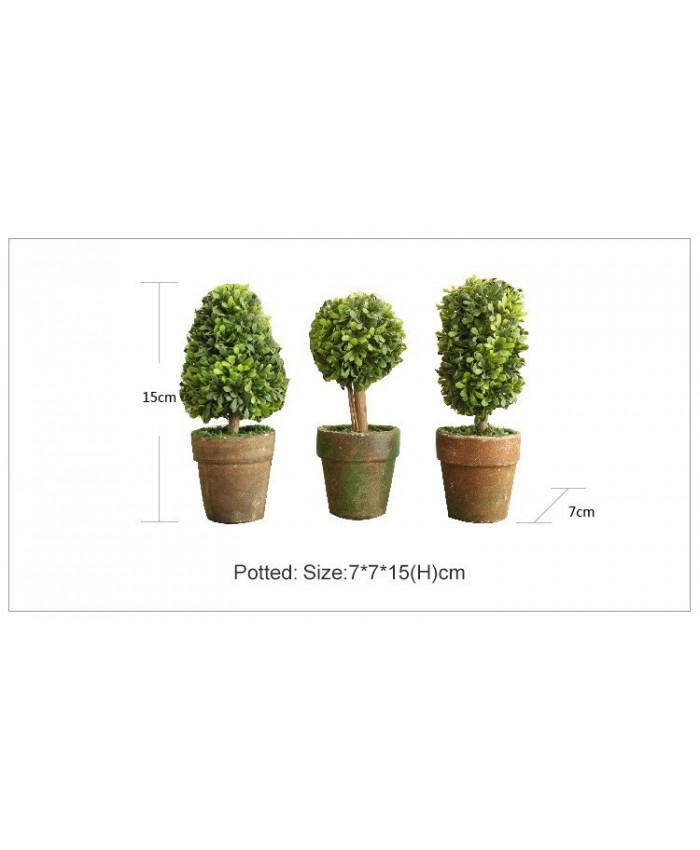 Mini Artificial Plant Decor Decorative Potted Plant X3 For Home Garden Yard