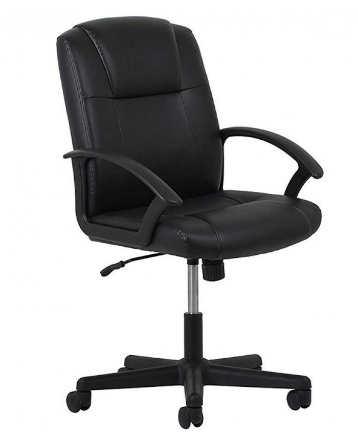 OFM Essentials Leather Executive Office/Computer Chair with Arms - Ergonomic Swivel Chair (ESS-6000) (1 Unit) 