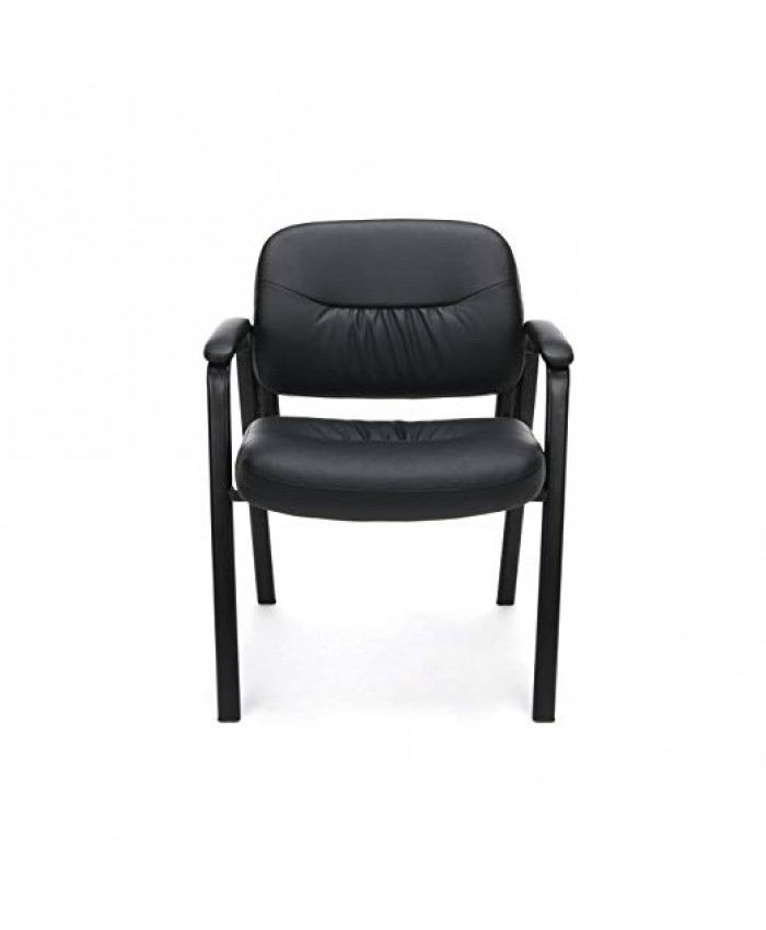 Essentials Leather Executive Side Chair - Guest/Reception Chair, Black (ESS-9010)