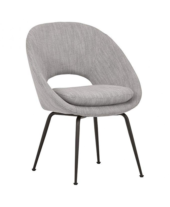 Rivet Modern Upholstered Orb Office Chair, 24.4" W, Light Grey